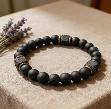 Стильний кам'яний браслет Beads Square