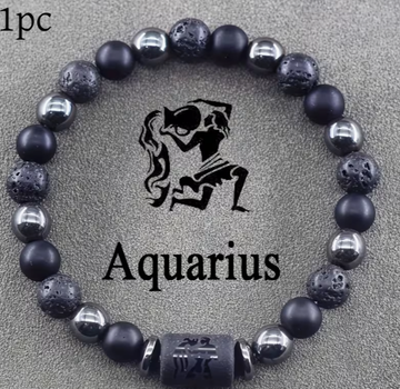 Кам'яний браслет Zodiac Stone зі знаком Зодіака Водолій 1 шт