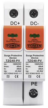 Устройство защиты от импульсных перенапряжений "DC" 2P DC SPD TZG40-PV 1000V TOMZN