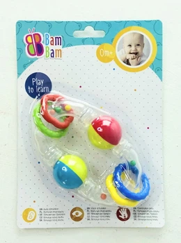 Брязкальце в ручку для немовлят Кулі Bam Bam, 521378