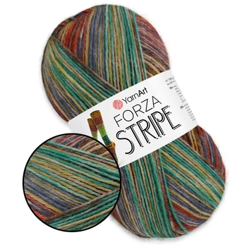 Пряжа YarnArt Forza Stripe, №2803 — 100 г / 420 м, шкарпеткова пряжа з секційним фарбуванням для в’язання шкарпеток, рукавичок та одягу