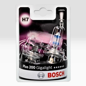 Лампочка H7 BOSCH Gigalight Plus 200% 12V 55W PX26D к/т 2 шт - (1987301436)