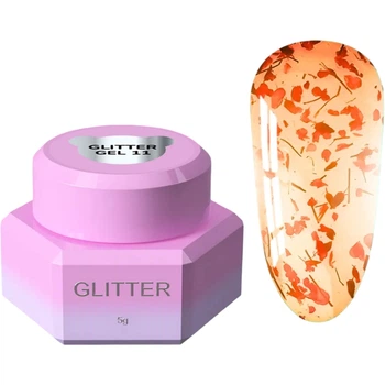 YOU ARE CUTE Glitter Gel №11 Прозорий гель з сухоцвітами, 5 мл
