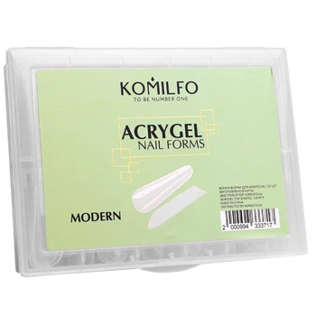 KOMILFO Acry Gel Top Nail Forms Modern Верхні форми для нарощування мигдаль, 120 шт