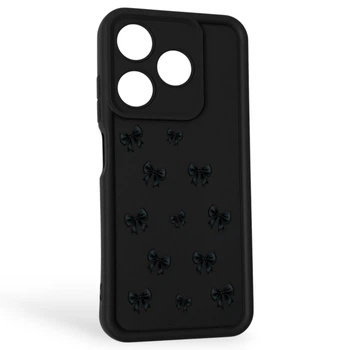Чехол силиконовый Soft Touch с 3D принтом для TECNO Spark 10C (KI5m) черный (Полная защита камеры)
