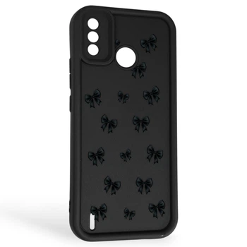 Чехол силиконовый Soft Touch с 3D принтом для Tecno Spark 6 Go (KE5) черный (Полная защита камеры)