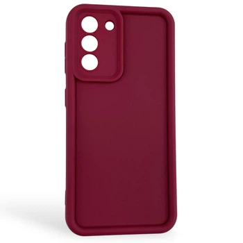 Чехол силиконовый Soft Touch для Samsung Galaxy S21 бордовый (Полная защита камеры)