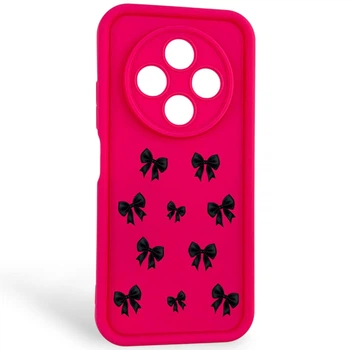 Чехол силиконовый Soft Touch с 3D принтом для Tecno Spark 30C малиновый (Полная защита камеры)
