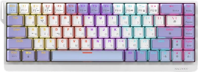Дротова механічна клавіатура Ajazz NK68 V2 Red Switch (NK68-V2-R-PWB)