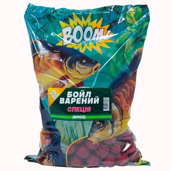 Бойли прикормочні варені Boom 20 mm 1 кг (Спеція)