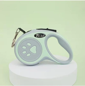 Автоматичний повідець-рулетка для собак і котів Pet Dog Retractable Leash Зелений нейлон 3 м, однокнопкове гальмо/фіксація, металевий карабін (антикорозійний), для малих і середніх порід, Артикул ТМ55