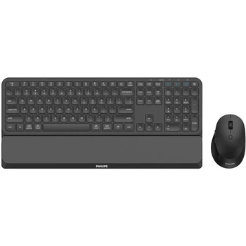 Комплект бездротовий Philips 6000 (клавіатура + мишка) Slim UA, 2,4 ГГц/Bluetooth чорний (SPT6607B/00)