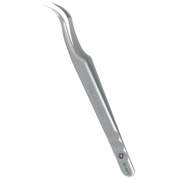 Пінцет STALEKS PRO Expert 45 Type 8 професійний для вій з насічками вигнутий - TE-45/8