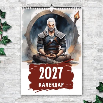 Календарь настенный перекидной Ведьмак акварель 13 листов ENTERSTORE 42х29.7 см (ART 250188)