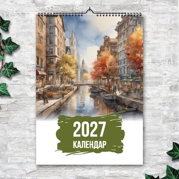 Календарь настенный перекидной "Города и природа. Акварель" 13 листов формат А3 ENTERSTORE 42х29.7 см (ART 250178)