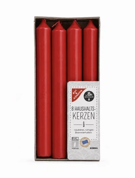 Свічка столова Edeka red 210/19мм 8шт