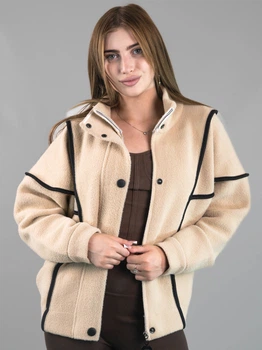 Женская демисезонная кофта из альпаки бежевая one size (5553)