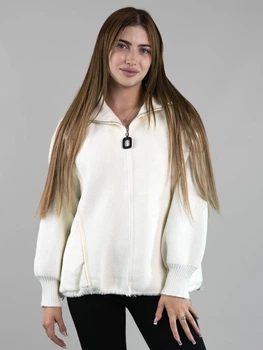 Женская демисезонная кофта из альпаки белая one size (5118)