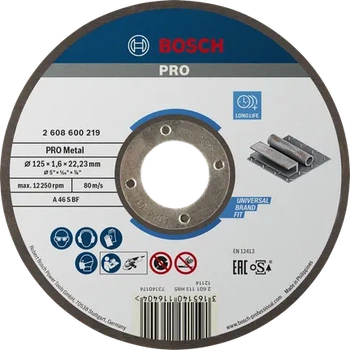  Армований відрізний диск Bosch PRO Metal 125 x 1.6 x 22.23 мм (2608600219)