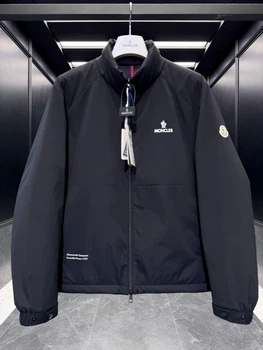 Мужская легкая пуховая куртка Moncler Монклер черная демисезонная, XL