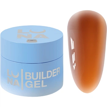 LUNA Glass Gel №08 Гель для нарощування нігтів вітражний помаранчевий, 15 мл