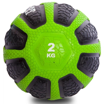 Медбол мяч медицинский Medicine Ball Zelart Черный-зеленый (вес 2 кг) FI-0898-2