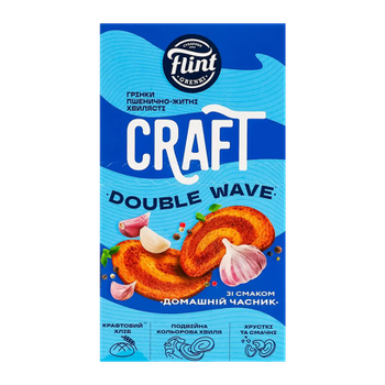 Гренки Flint Craft Double Wave со Вкусом Домашний Чеснок 70g