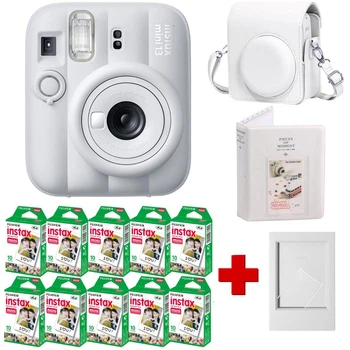 Набір камера Fujifilm Instax Mini 13 Clay White , Фотопапір 100шт, Чохол, Фотоальбом 64 фото Білий + в подарунок фоторамка (Подарункове пакування)