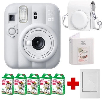 Набір камера Fujifilm Instax Mini 13 Clay White , Фотопапір 50шт, Чохол, Фотоальбом 64 фото Білий + в подарунок фоторамка (Подарункове пакування)