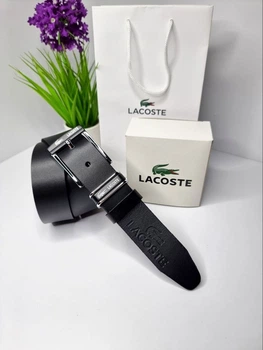Ремінь чоловічий шкіряний Lacoste в подарунковому пакуванні