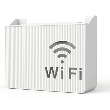 Вай Фай Полочка Держатель 24,5х14х6 см, Подставка для роутера WIFI пластиковая COLNSE настенная, Белая