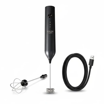 Спінювач молока Adler AD 4533 — акумуляторний 2-в-1 із 3 швидкостями та USB-C