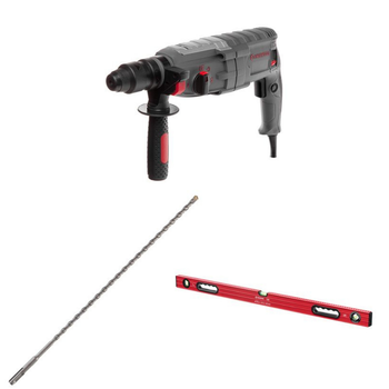 Набір для буріння INTERTOOL: перфоратор DT-0186 + бур SD-0840 + рівень MT-1270