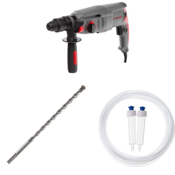 Набір для буріння INTERTOOL: перфоратор DT-0184 + бур SD-1226 + рівень MT-1455