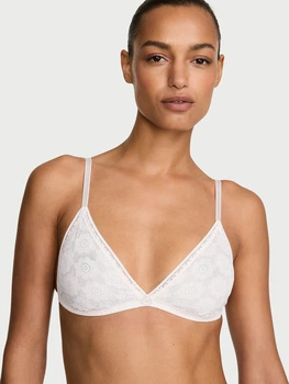 Бюстгальтер без косточек кружевной Victoria's Secret 262149961 M Молочный (1162111818)