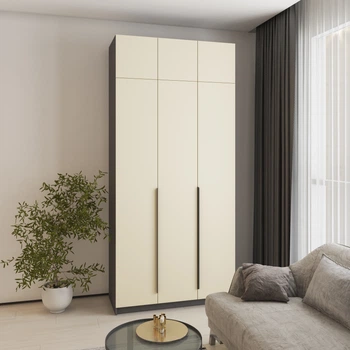 Шафа 3-дверна з антресоллю MebelStar Оскар МДФ Ultra Mat BL-B, додаткова штанга 120x52x260 см Антрацит/Альмонд (MBS-5900)