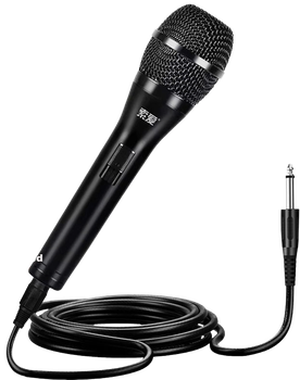 Микрофон проводной Soaiy H30(C) динамический металлический для караоке, черный
