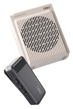 Микрофон петличный беспроводной Deli 13W, магнитный, Bluetooth, с TF-картой, белый