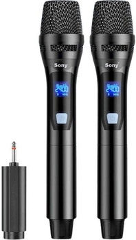 Микрофон Soaiy универсальный беспроводной с зарядкой для караоке и сцены черный SA-WS2