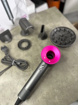 Іонний фен для волосся Weizer Ionic Hair Dryer 5 насадок Розовый фуксія