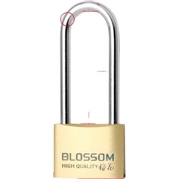 Медный навесной замок BLOSSOM, U-образный замок, водонепроницаемый и устойчивый к коррозии, с длинным стержнем, замок для дверцы шкафа 55 мм BC076L