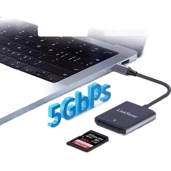 Картридер LinkStone Type-C Apple 16/Apple 17 USB-C Багатофункціональний SD OTG-картридер для відеореєстраторів, дзеркальних камер, мобільних телефонів та карт пам'яті фотоапаратів