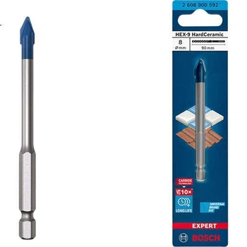 Сверло для плитки BOSCH Blue Arrow с шестигранным хвостовиком 8 мм, твердосплавное.