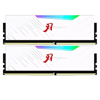 Модуль памяти KingBank DDR5 32Gb (2x16) 6400 MHz SharpBlade RGB White (KBSBRW640032X2) (KBSBRW640016X2) Б/у