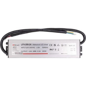 Блок питания HiSmart 24V, 8.3A, 200W, IP67