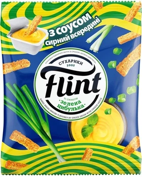 Сухарики Flint соус 65г зелена цибуля