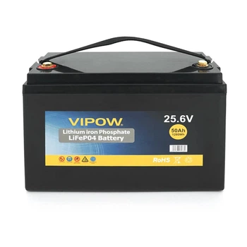 Аккумуляторная батарея Vipow YG17731 LiFePO4 25,6V 50Ah с вбудованою ВМS платою 40A (330x175x225)