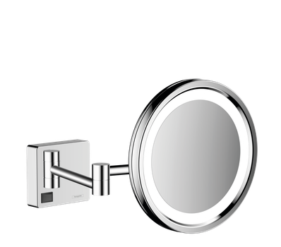 Косметическое зеркало Hansgrohe AddStoris для бритья с подсветкой LED chrome 41790000