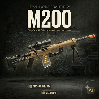 Больша игрушечная снайперская винтовка CheyTac M200 (98 см) с оптикой и мягкими пулями