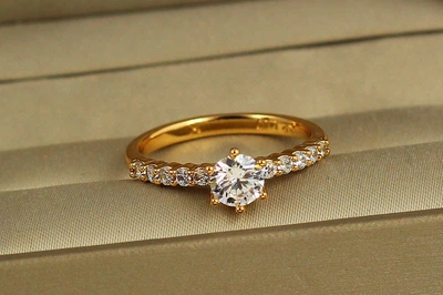 Кольцо Xuping Jewelry Аврора р 16 золотистое